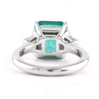 5.44 Ct Octagon Step Cut Natural Beryl Emerald 950 Platinum Ring