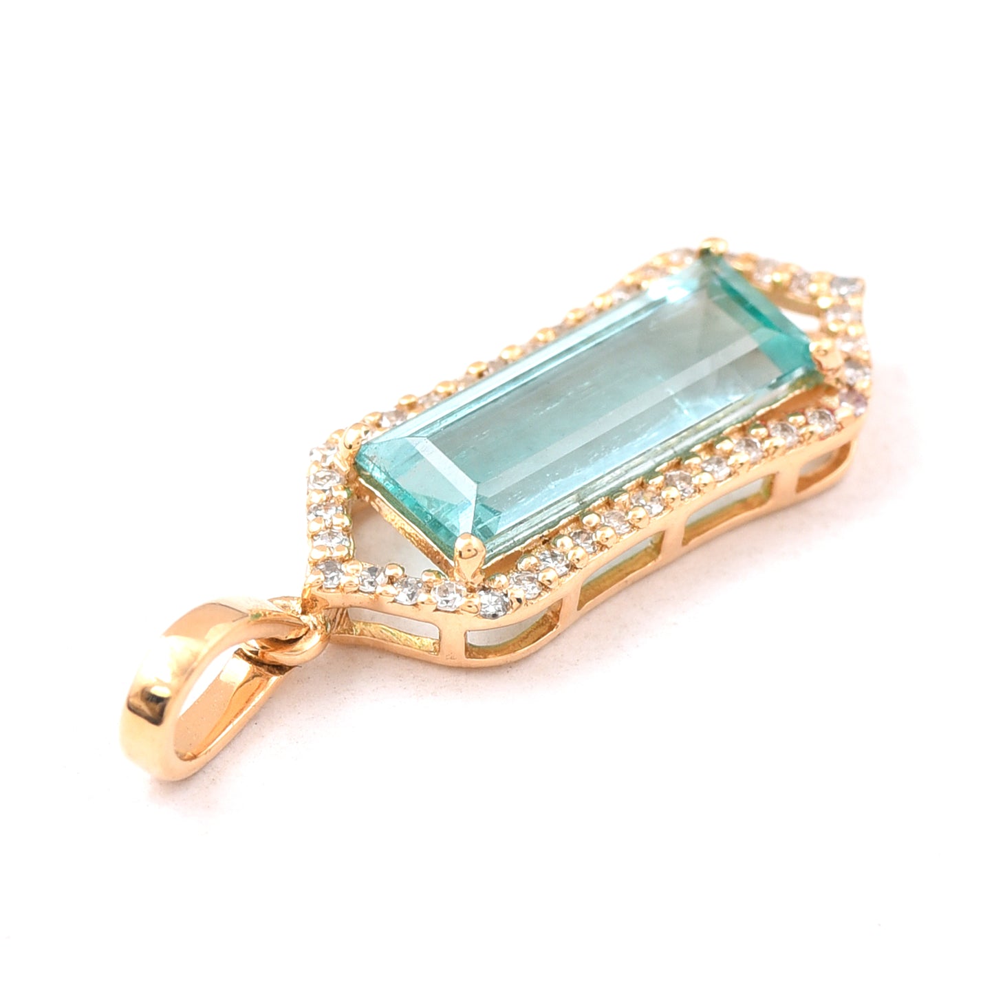 1.56 Ct Octagon Emerald 14K Gold Pendant