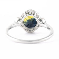 2.55 Ct Oval Mixed Cut Natural Bi-Coloured Sapphire 950 Platinum Ring