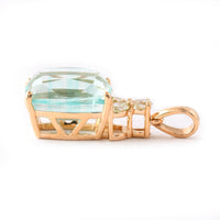 4.28 Ct Cushion Emerald 18K Gold Pendant