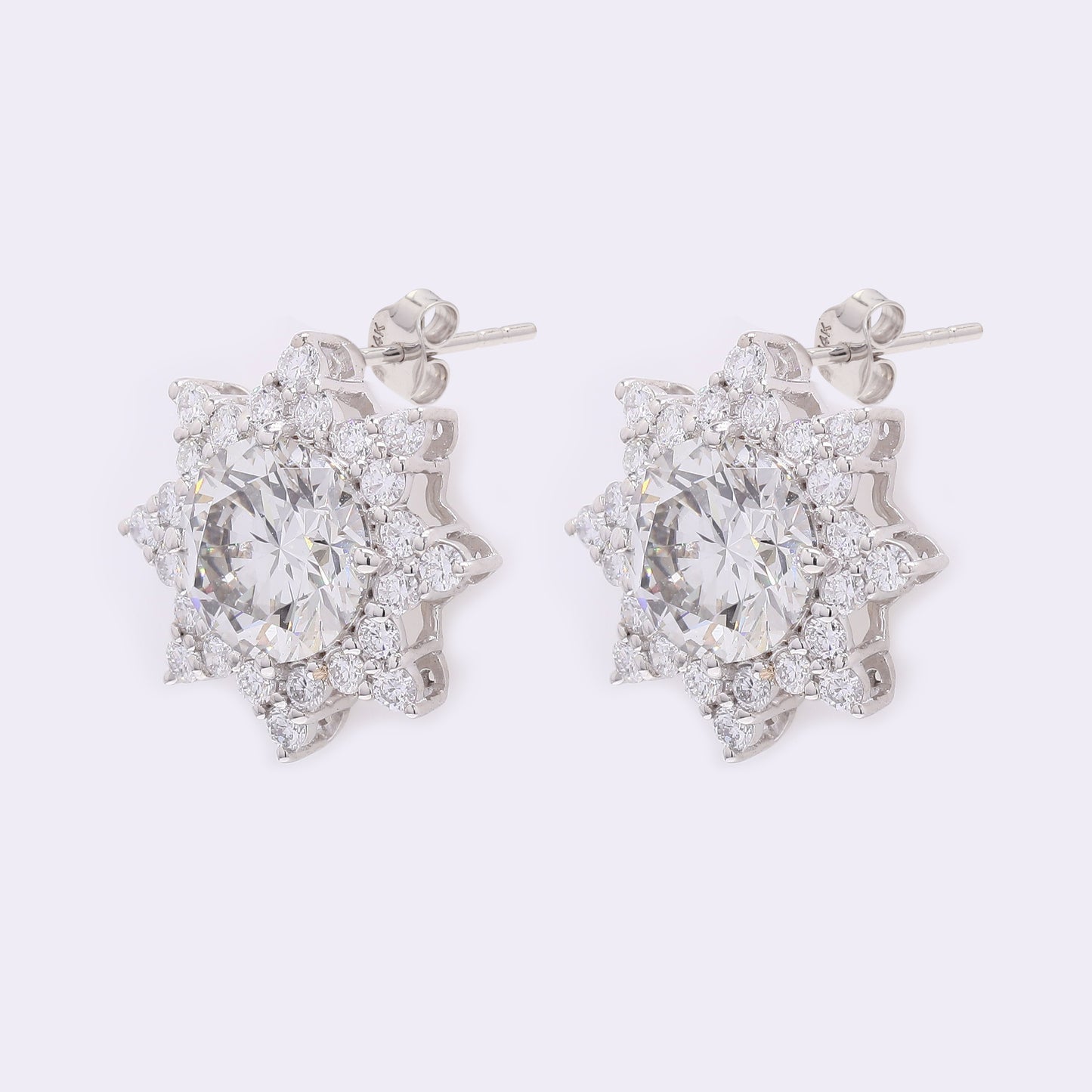 3.79 Carats Lab Grown Diamond 14K Gold Earrings