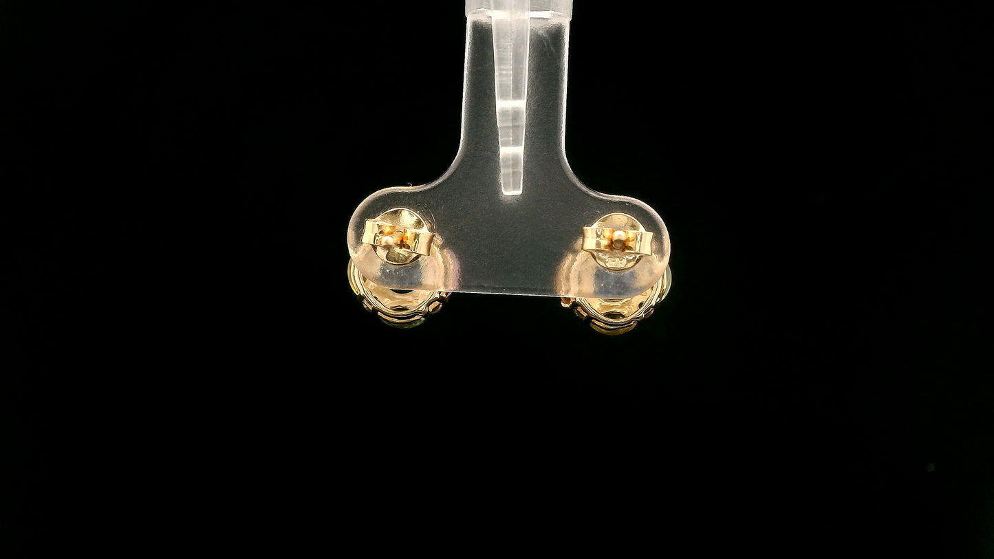2.24 Ct Round Sapphire 14K Gold Earrings