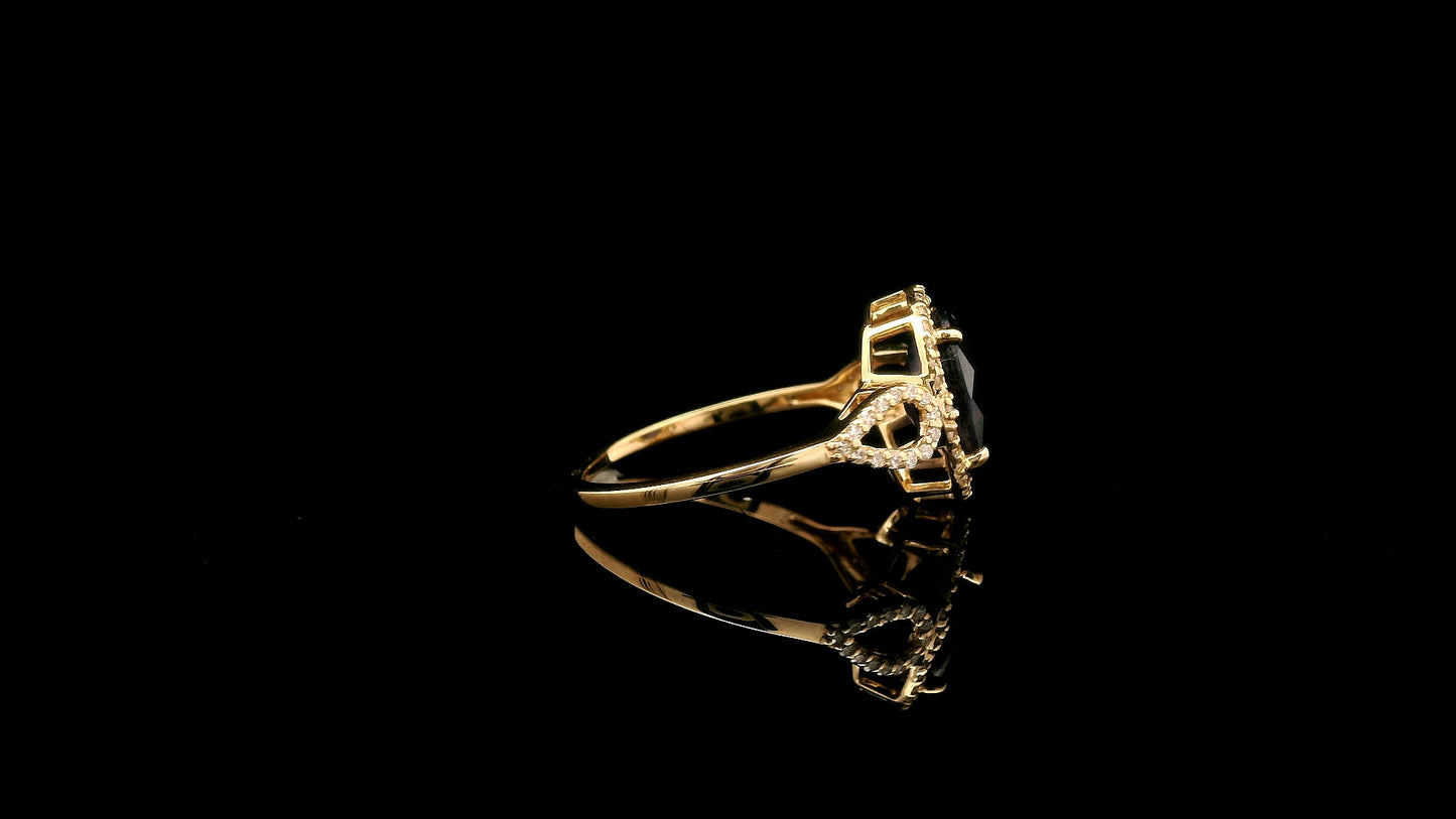 2.73 Ct Oval Natural Sapphire 14K Gold Ring