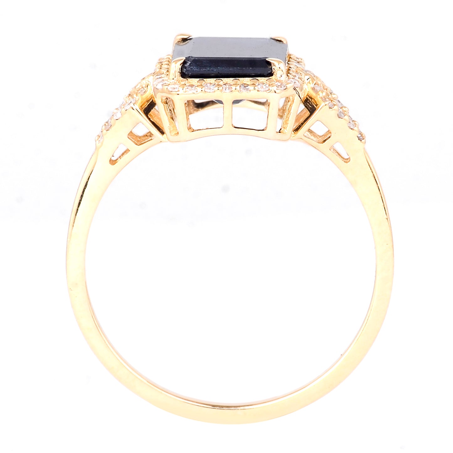 2.34 Ct Octagon Natural Sapphire 14K Gold Ring