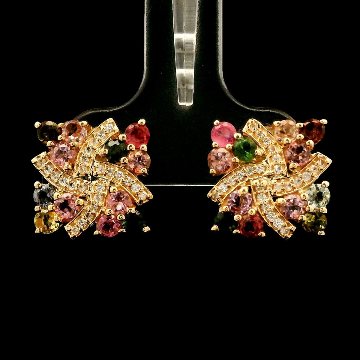 1.67 Ct Round Tourmaline 14K Gold Earrings