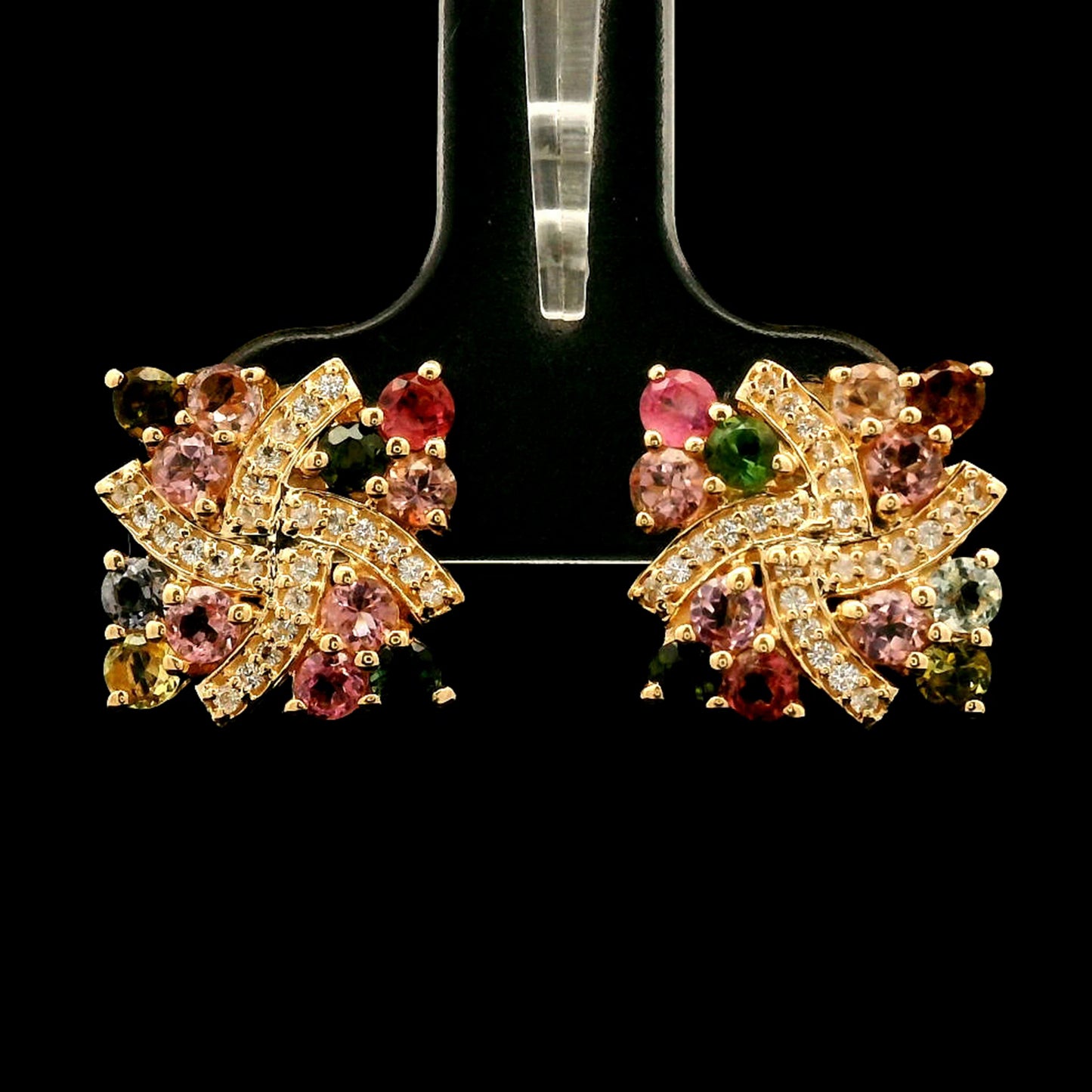 1.67 Ct Round Tourmaline 14K Gold Earrings