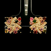 1.67 Ct Round Tourmaline 14K Gold Earrings