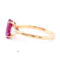 2.80 Ct Cushion Ruby 18K Gold Ring