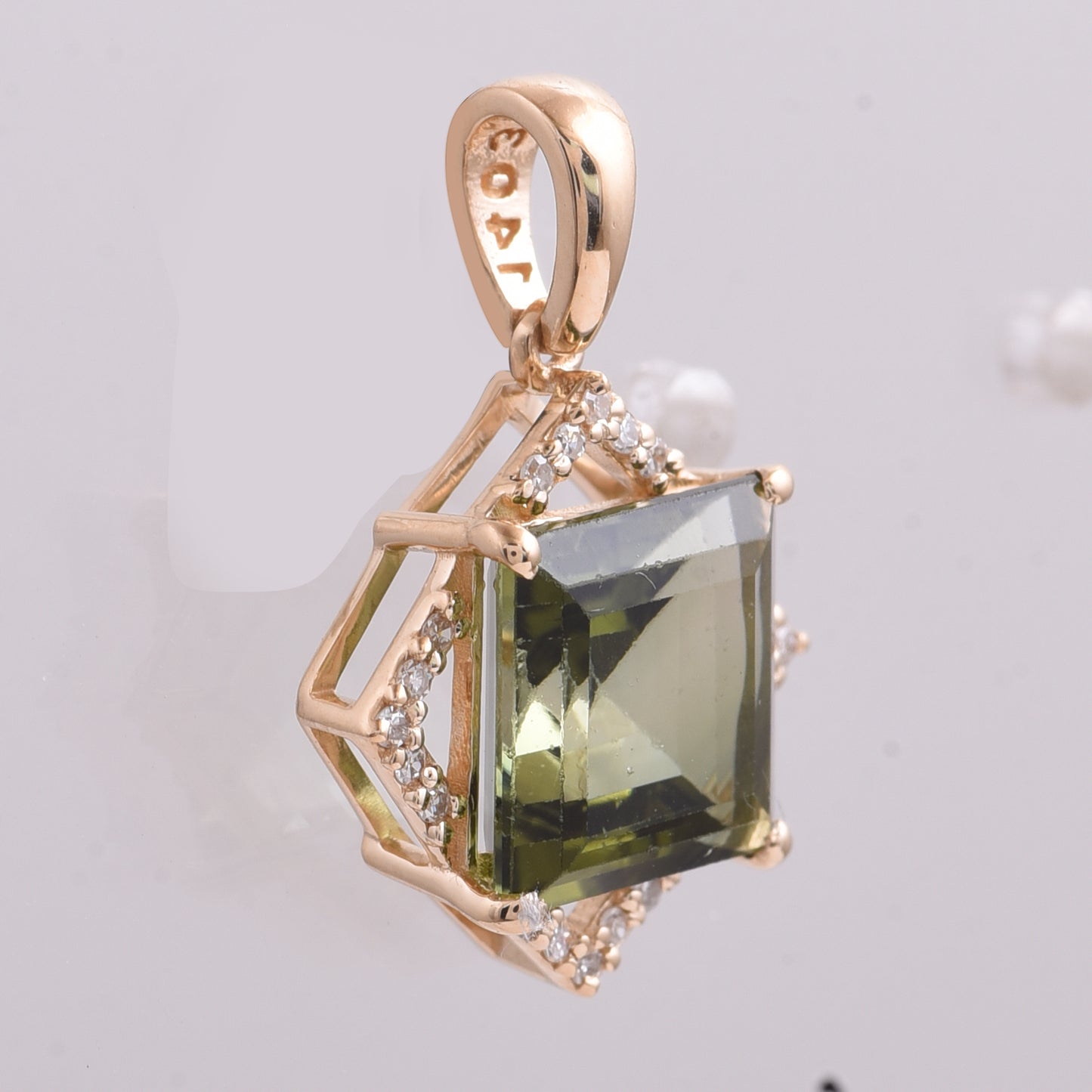 2.44 Ct Square Tourmaline 14K Gold Pendant