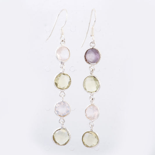 10.40 Ct Lemon Quartz 925 Sterling Silver Earrings