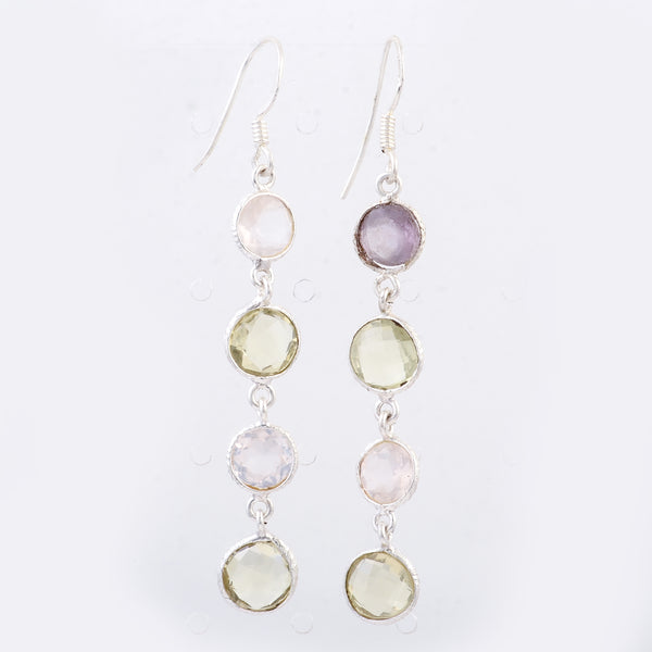 10.40 Ct Lemon Quartz 925 Sterling Silver Earrings