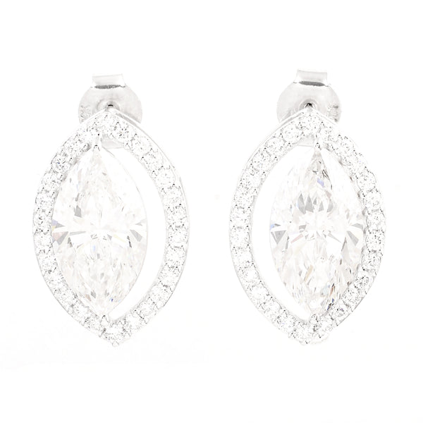 6.33 Carat Lab Grown Diamond 14K Gold Earrings