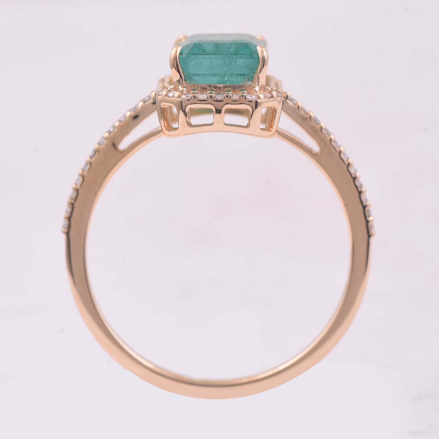 1.85 Ct Octagon Step Cut Natural Emerald 14K Gold Ring