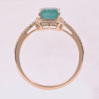 1.85 Ct Octagon Step Cut Natural Emerald 14K Gold Ring