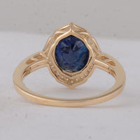 3.06 Ct Oval Sapphire 9K Gold Ring