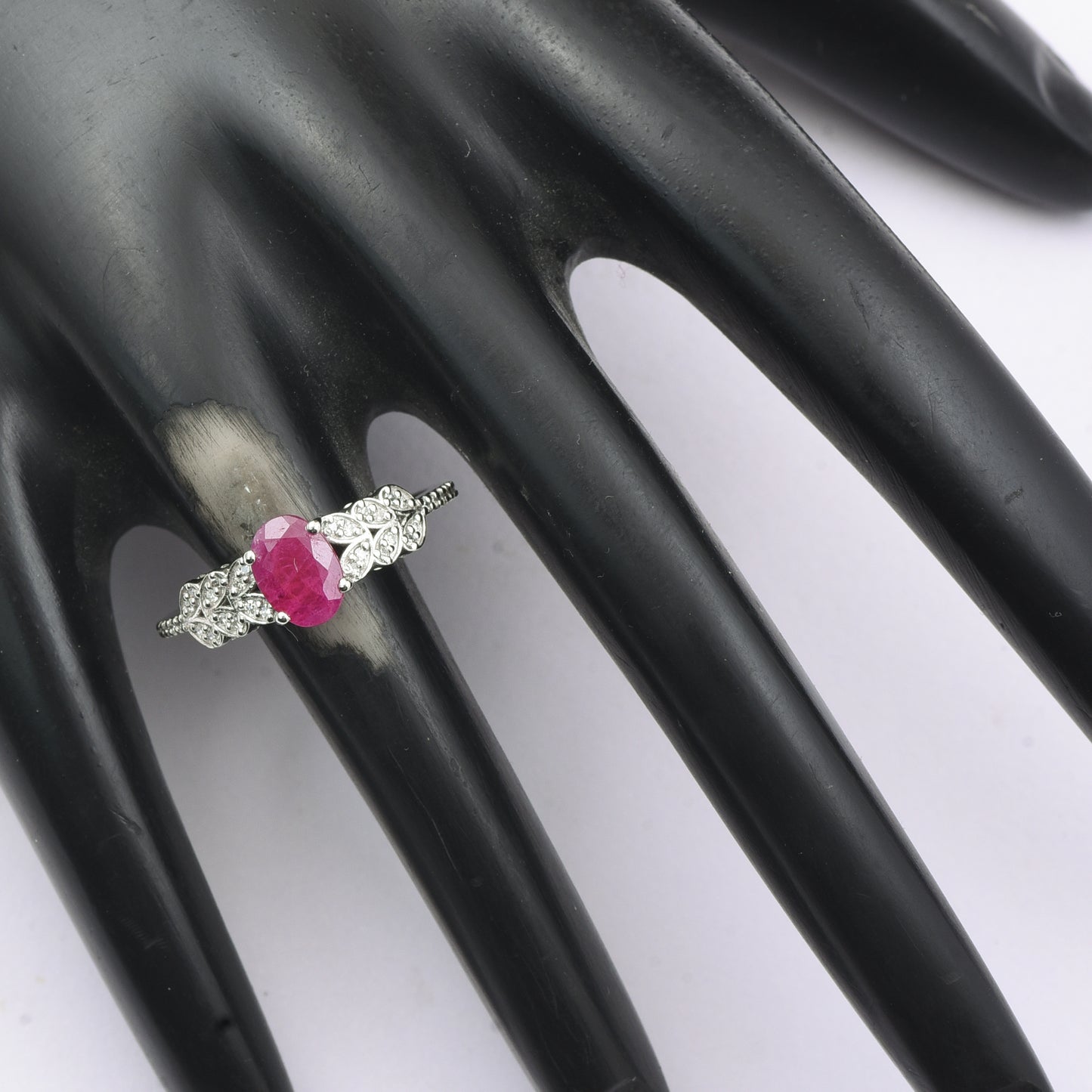 1.14 Ct Oval Mixed Cut Natural Ruby 950 Platinum Ring