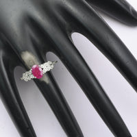 1.14 Ct Oval Mixed Cut Natural Ruby 950 Platinum Ring