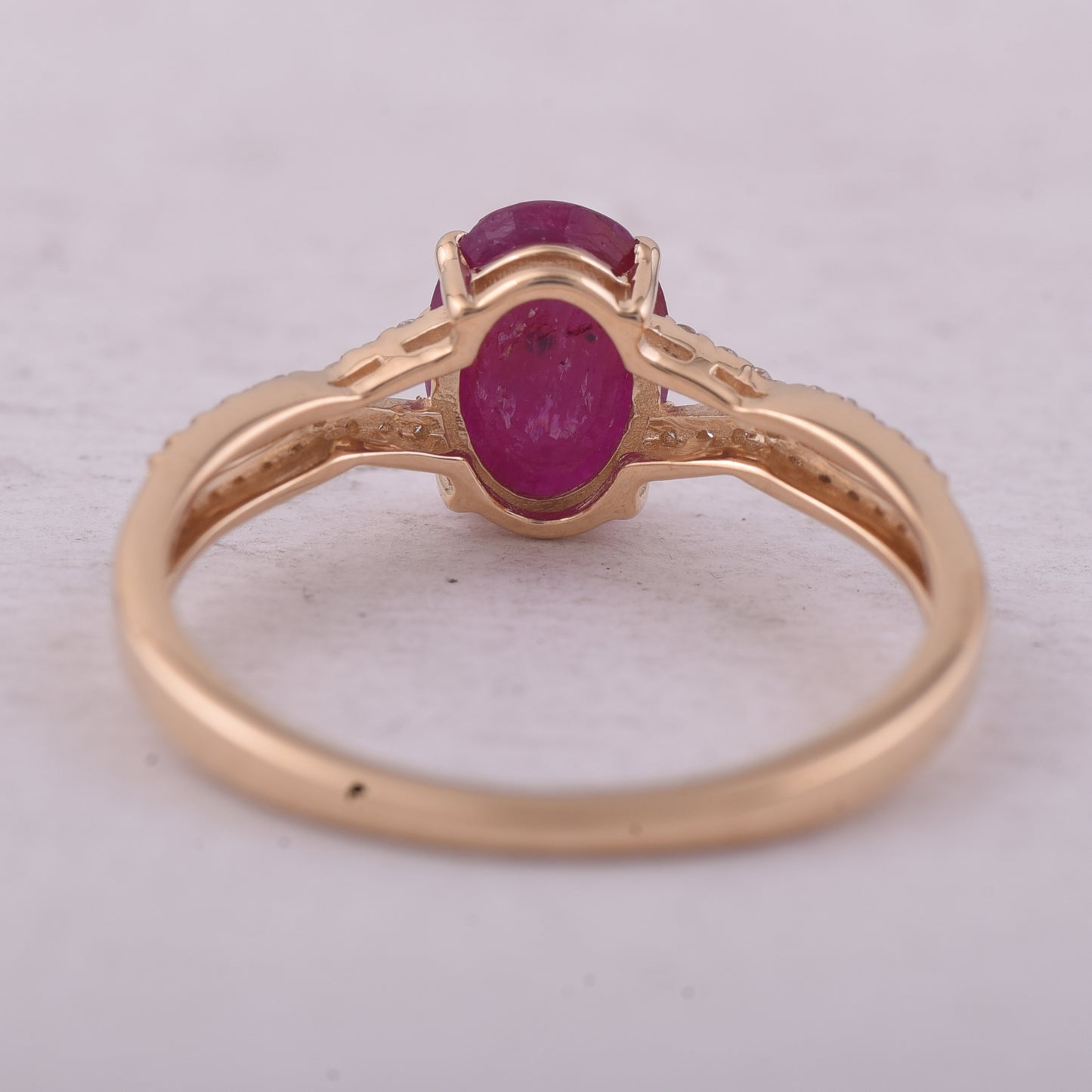1.18 Ct Oval Mixed Cut Natural Ruby 14K Gold Ring