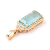 1.96 Ct Octagon Step Cut Natural Emerald 14K Gold Pendant