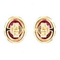 6.64 Ct Oval Ruby 14K Gold Earrings