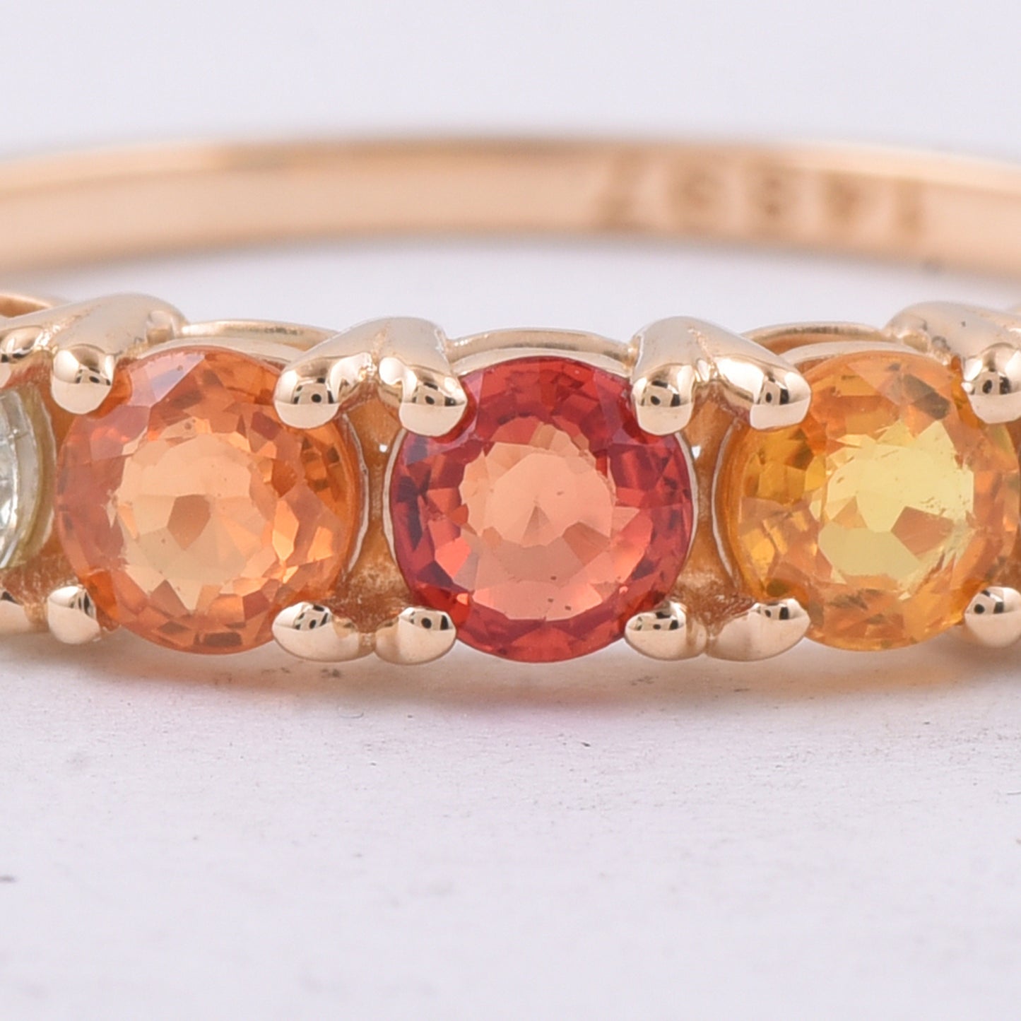 1.12 Ct Round Natural Multi-Coloured Sapphire 14K Gold Ring