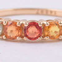1.12 Ct Round Natural Multi-Coloured Sapphire 14K Gold Ring