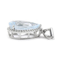 3.95 Ct Pear Mixed Cut Natural Aquamarine 950 Platinum Pendant