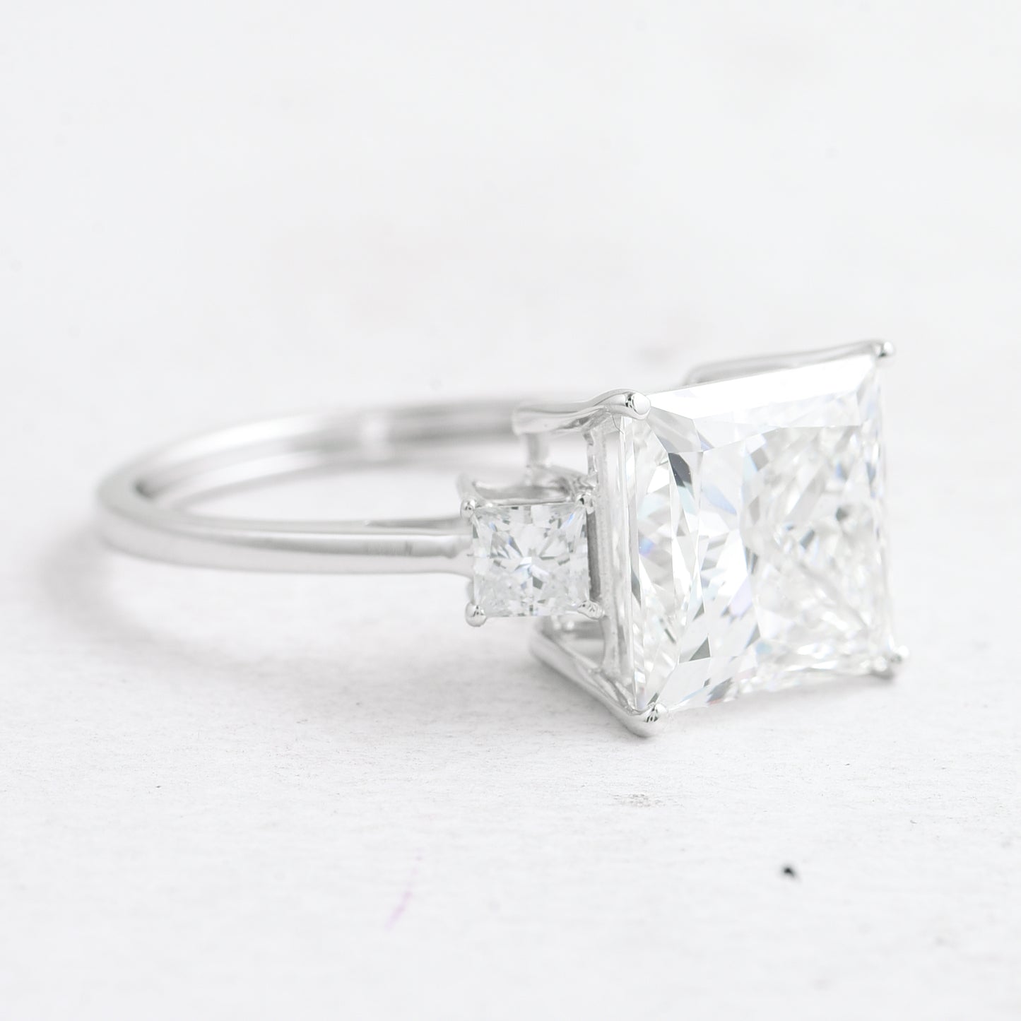 4.83 Ct Square Lab Grown Diamond 14K Gold Ring