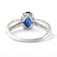 1.91 Ct Oval Mixed Cut Natural Sapphire 950 Platinum Ring
