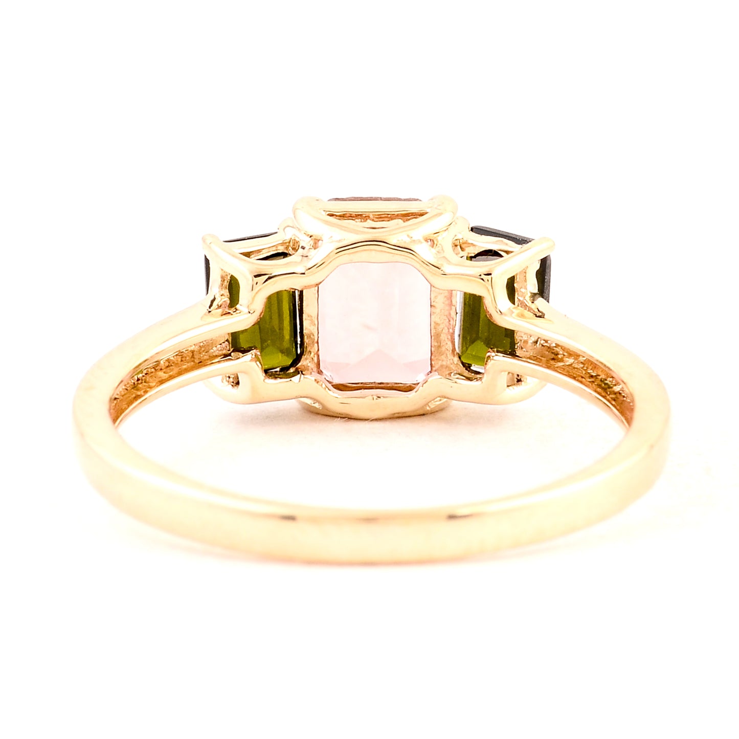 2.22 Ct Octagon Multi Tourmaline 14K Gold Ring