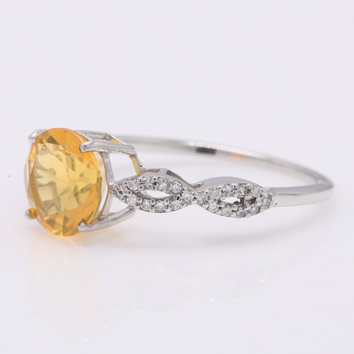 1.36 Ct Round Mixed Cut Natural Fire Opal 950 Platinum Ring