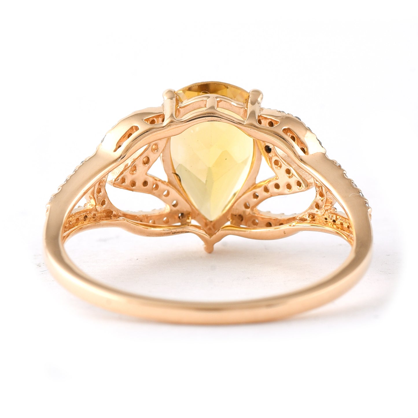 1.81 Ct Pear Mixed Cut Natural Tourmaline 14K Gold Ring