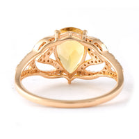 1.81 Ct Pear Mixed Cut Natural Tourmaline 14K Gold Ring