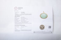 17.07 Ct Round Cabochon Natural Beryl Emerald 14K Gold Pendant