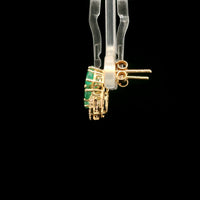 1.88 Ct Pear Emerald 14K Gold Earrings
