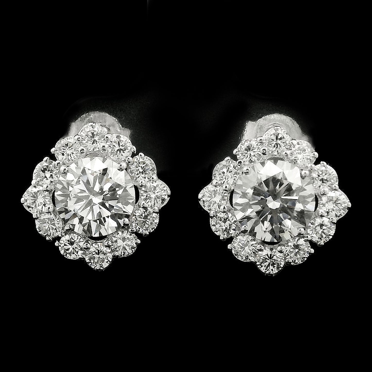 4.52 Carats Lab Grown Diamond 14K Gold Earrings