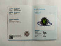 3.13 Ct Oval Mixed Cut Natural Green Sapphire 950 Platinum Ring
