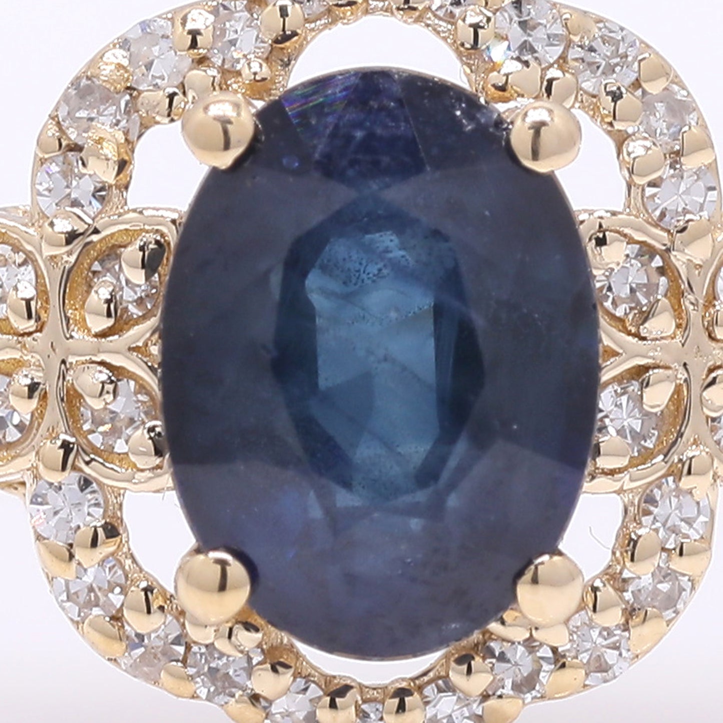 1.36 Ct Oval Mixed Cut Natural Sapphire 14K Gold Ring