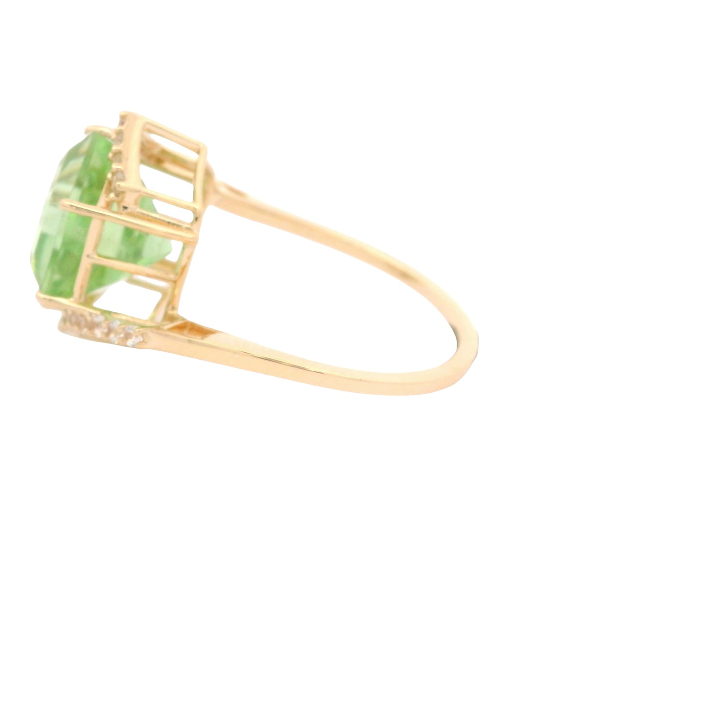 5.69 Ct Hexagon Peridot 14K Gold Ring