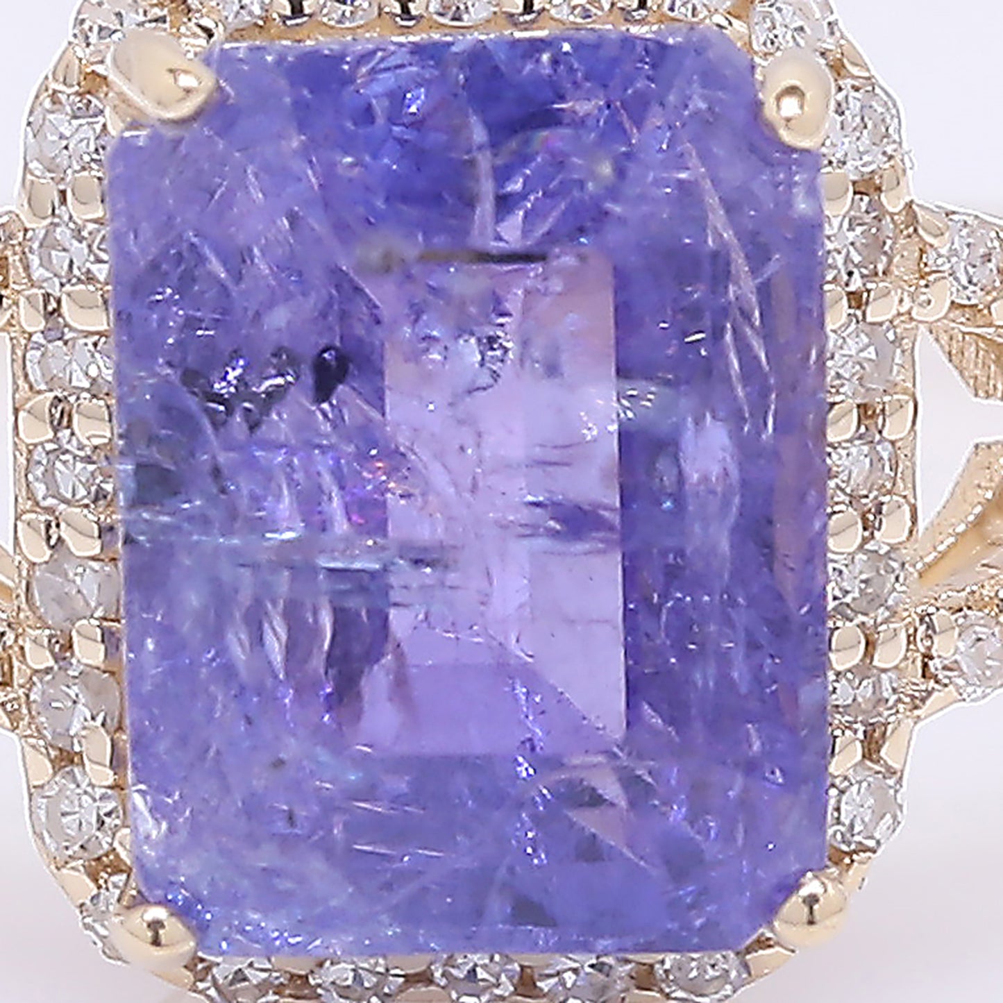 3.11 Ct Octagon Step Cut Natural Tanzanite 14K Gold Ring