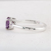 1.17 Ct Heart Amethyst 925 Sterling Silver Ring