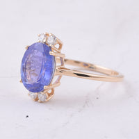 2.95 Ct Oval Natural Tanzanite 14K Gold Ring