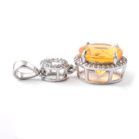 2.46 Ct Round Mixed Cut Natural Fire Opal 950 Platinum Pendant