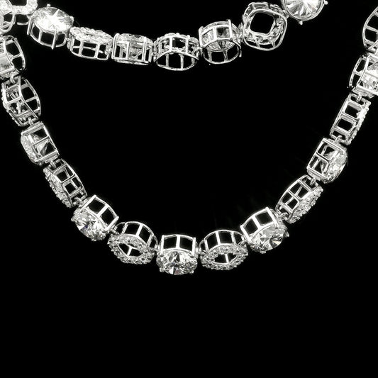 46.67 Ct Round Lab Grown Diamond 14K Gold Necklace