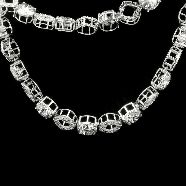46.67 Ct Round Lab Grown Diamond 14K Gold Necklace