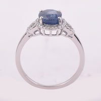 2.77 Ct Oval Mixed Cut Natural Sapphire 950 Platinum Ring