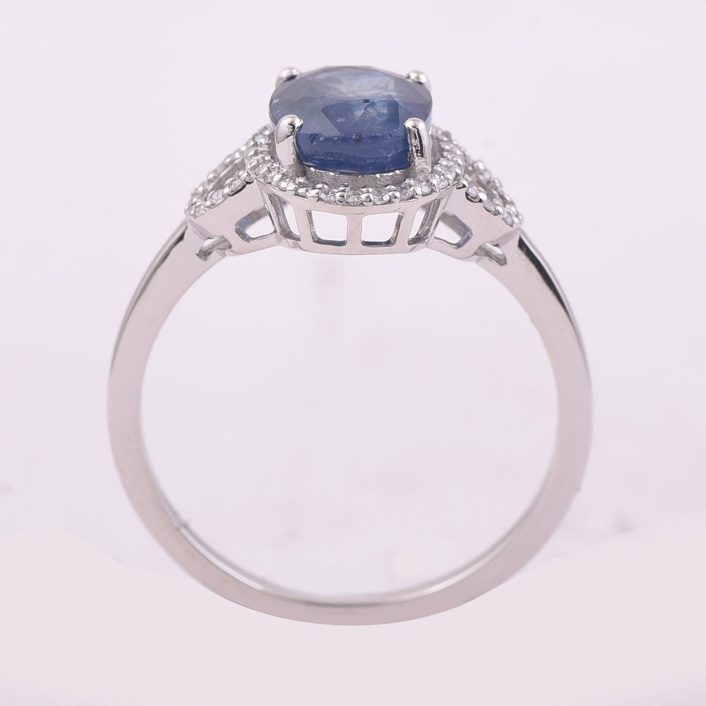 2.77 Ct Oval Mixed Cut Natural Sapphire 950 Platinum Ring