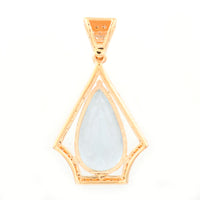 2.44 Ct Pear Mixed Cut Natural Aquamarine 14K Gold Pendant