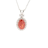 3.59 Carats Pink Lab Grown Diamond 14K Gold Pendant