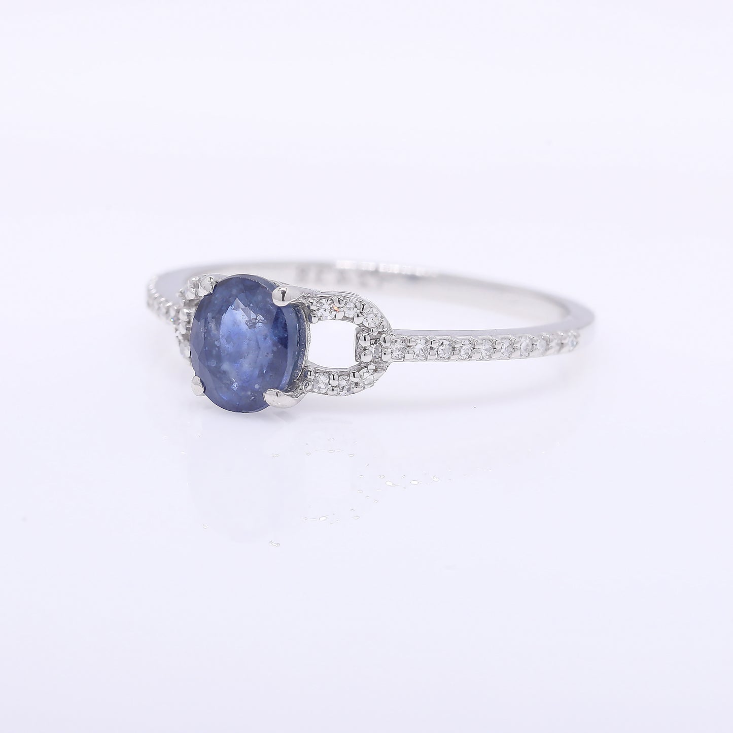 1.16 Ct Oval Mixed Cut Natural Sapphire 950 Platinum Ring
